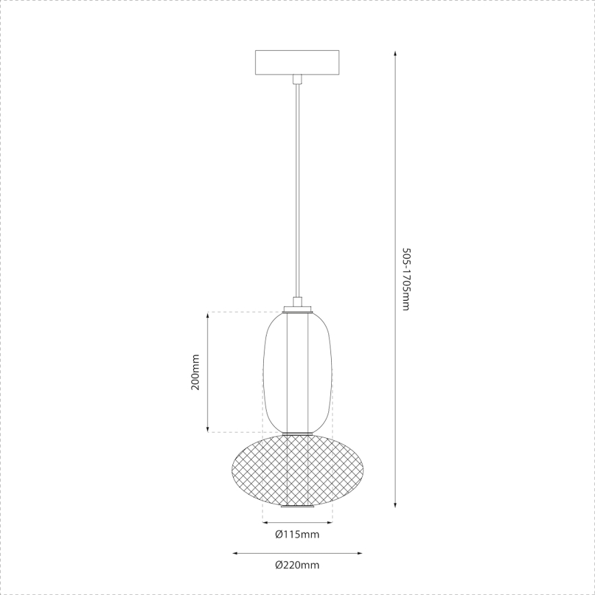 Suspension filaire ARAME LED/15W/230V d. 22 cm noir