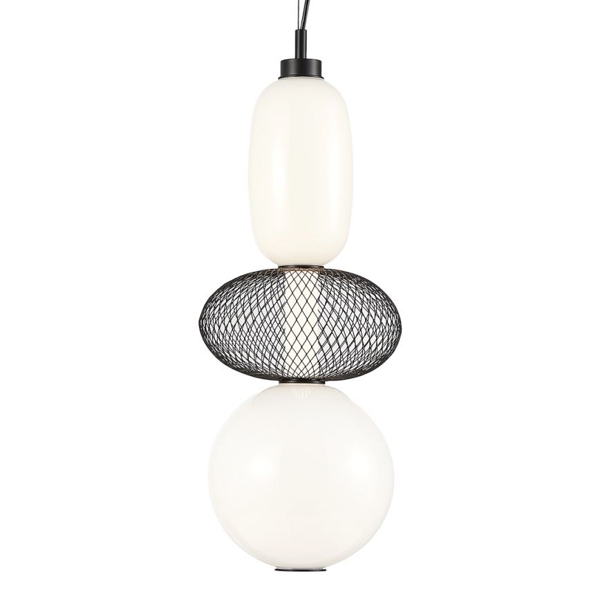 Suspension filaire ARAME LED/23W/230V d. 22 cm noir
