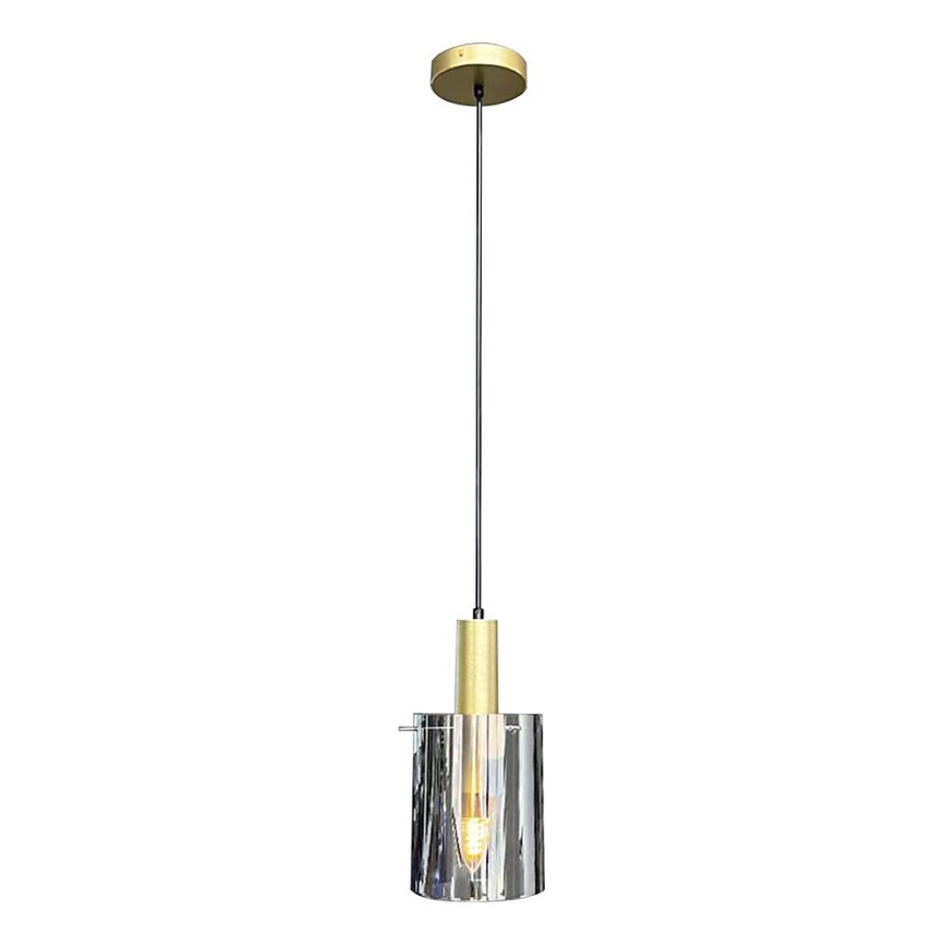Suspension filaire ARCADIA 1xE27/60W/230V d. 13 cm doré/fumé