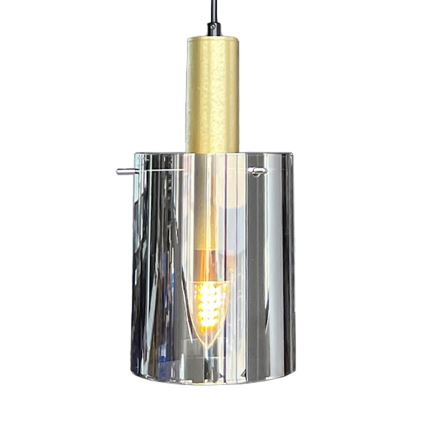 Suspension filaire ARCADIA 1xE27/60W/230V d. 13 cm doré/fumé