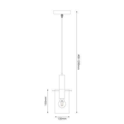 Suspension filaire ARCADIA 1xE27/60W/230V d. 13 cm doré/fumé