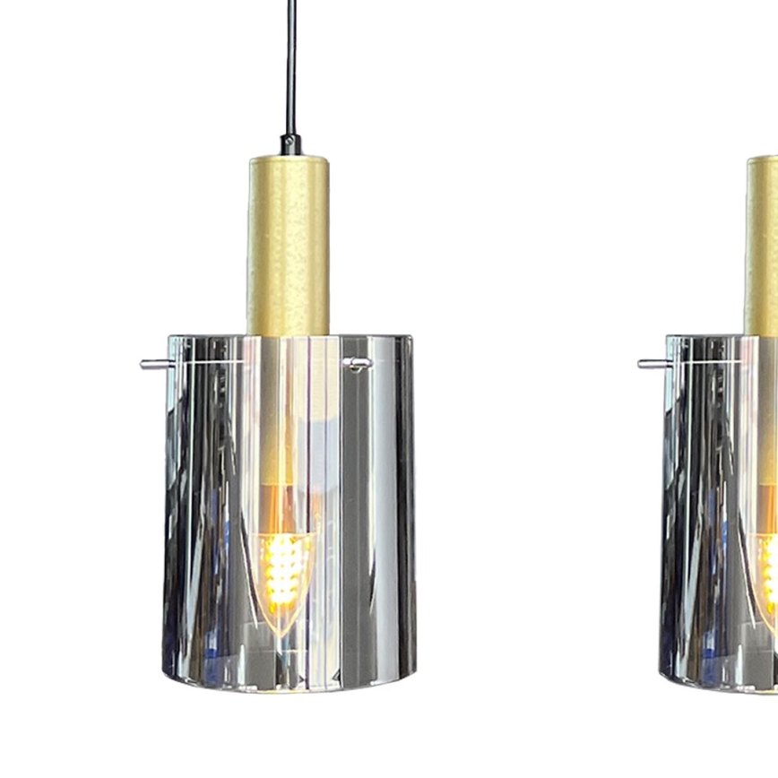 Suspension filaire ARCADIA 3xE27/60W/230V doré/fumé