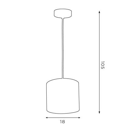 Suspension filaire ARDEN 1xE27/60W/230V d. 18 cm blanc/doré