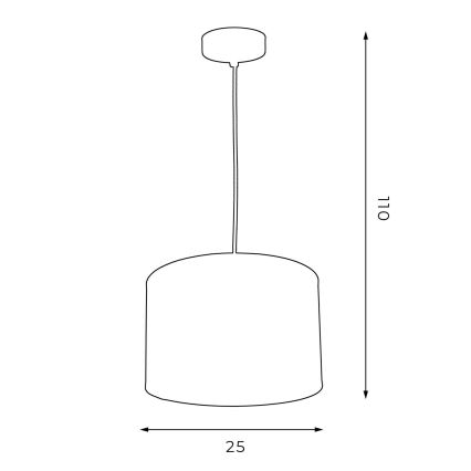 Suspension filaire ARDEN 1xE27/60W/230V d. 25 cm noir/doré