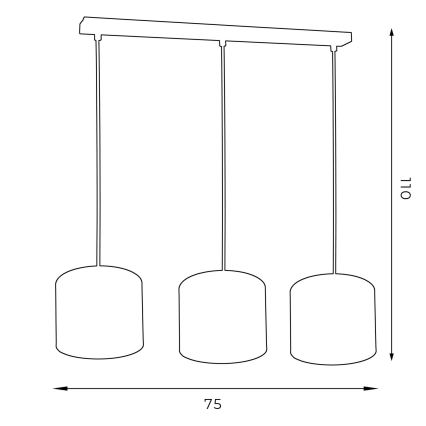 Suspension filaire ARDEN 3xE27/60W/230V blanc/doré