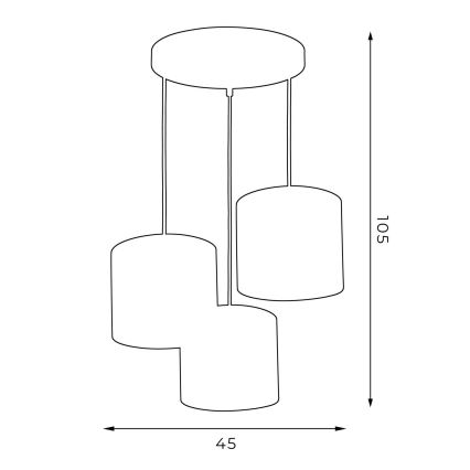 Suspension filaire ARDEN 3xE27/60W/230V blanc