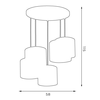 Suspension filaire ARDEN 5xE27/60W/230V vert/doré