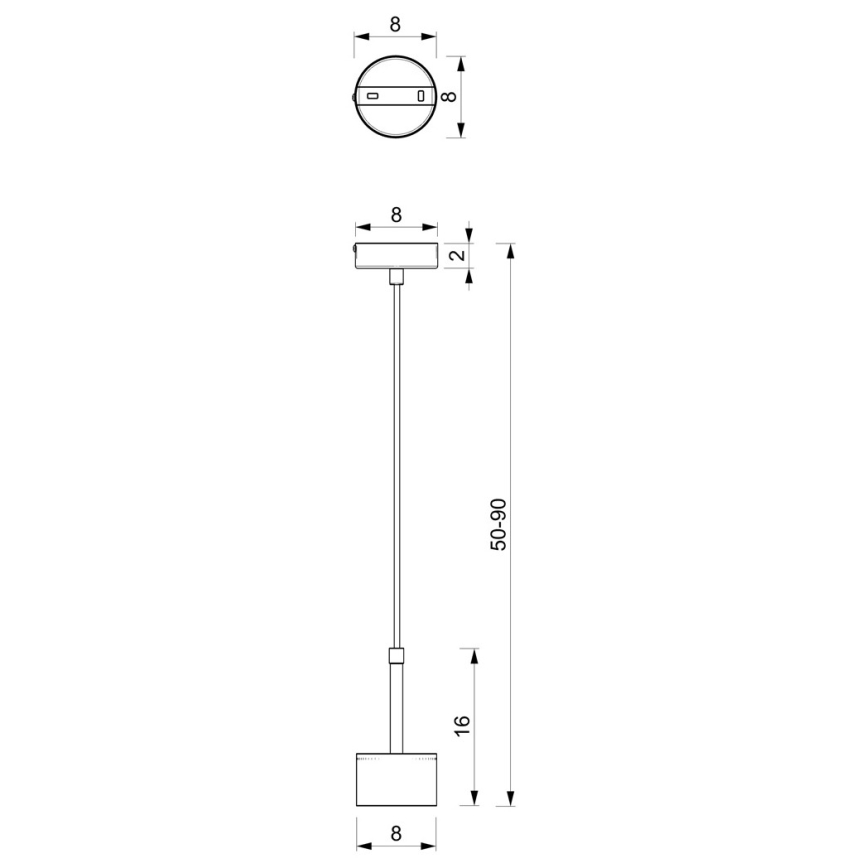 Suspension filaire ARENA 1xGX53/11W/230V noir/chrome brillant