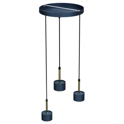 Suspension filaire ARENA 3xGX53/11W/230V bleu/or