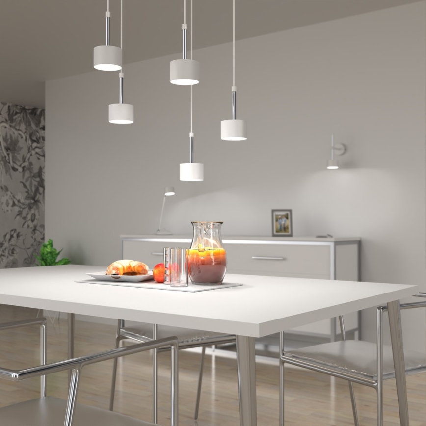Suspension filaire ARENA 5xGX53/11W/230V blanc/chrome brillant