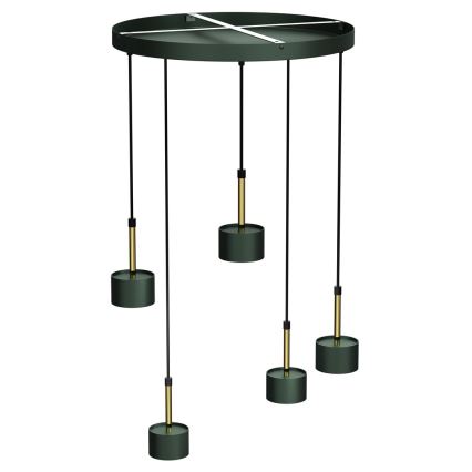 Suspension filaire ARENA 5xGX53/11W/230V vert/gold