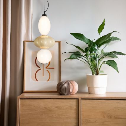 Suspension filaire ASCOLI LED/18W/230V d. 20 cm beige