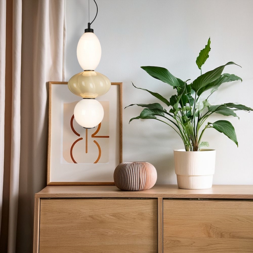 Suspension filaire ASCOLI LED/18W/230V d. 20 cm beige