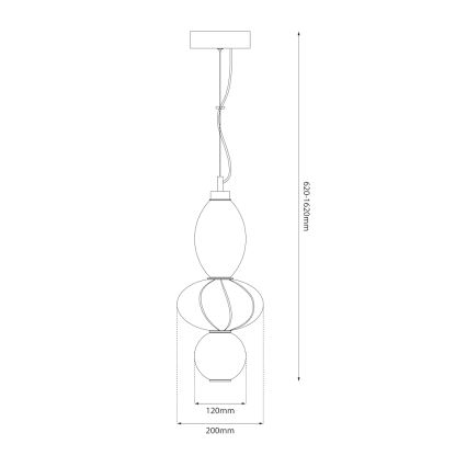 Suspension filaire ASCOLI LED/18W/230V d. 20 cm beige