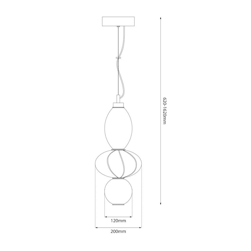 Suspension filaire ASCOLI LED/18W/230V d. 20 cm beige