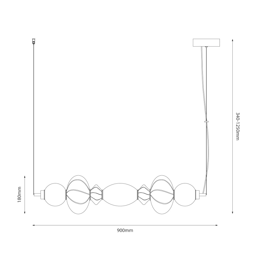 Suspension filaire ASCOLI LED/24W/230V coloré