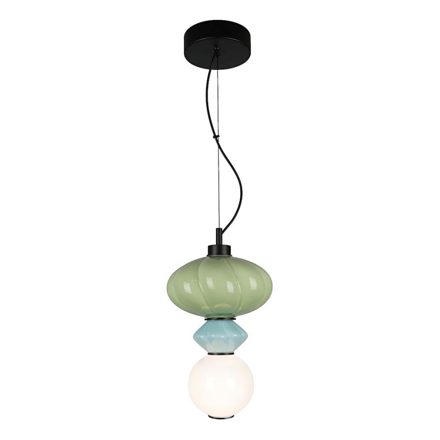 Suspension filaire ASCOLI LED/8W/230V d. 20 cm vert/bleu