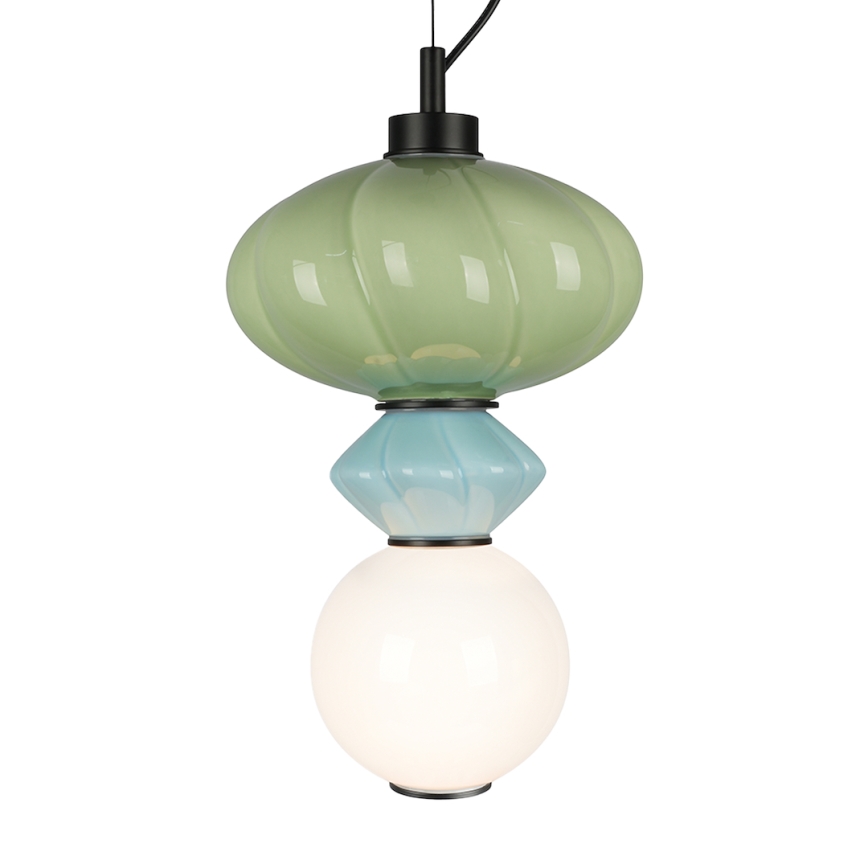 Suspension filaire ASCOLI LED/8W/230V d. 20 cm vert/bleu