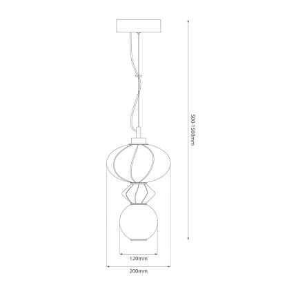 Suspension filaire ASCOLI LED/8W/230V d. 20 cm vert/bleu