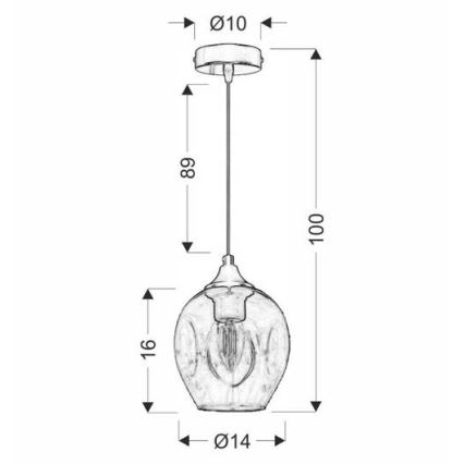 Suspension filaire ASPA 1xE27/40W/230V noir