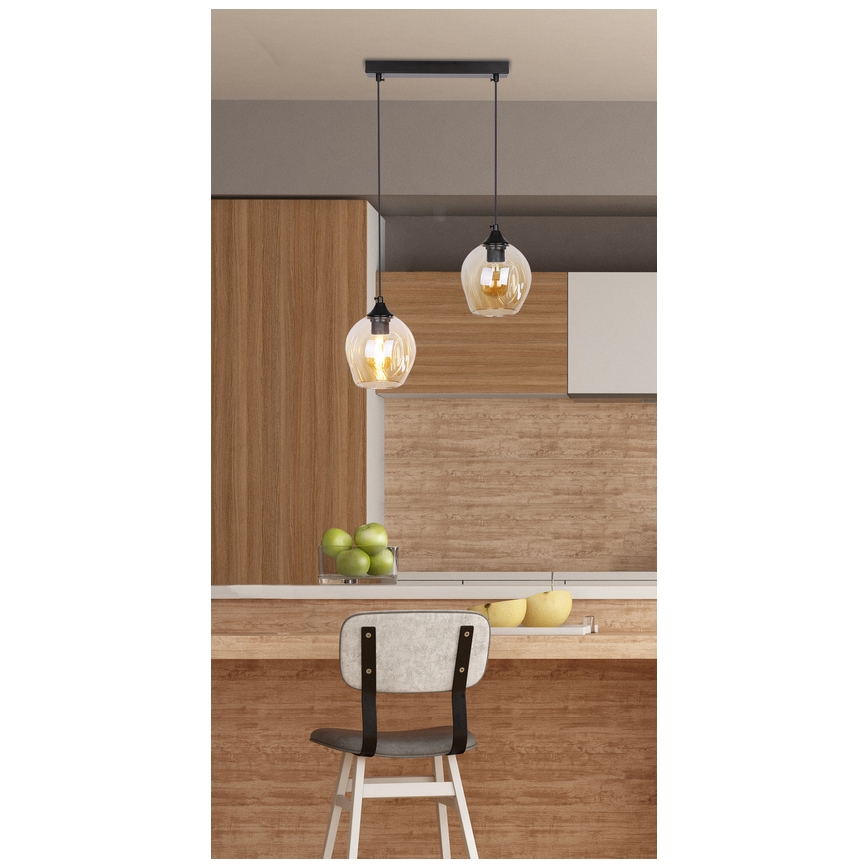 Suspension filaire ASPA 2xE27/40W/230V noir