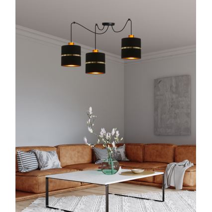 Suspension filaire ASSAM 3xE27/60W/230V noir
