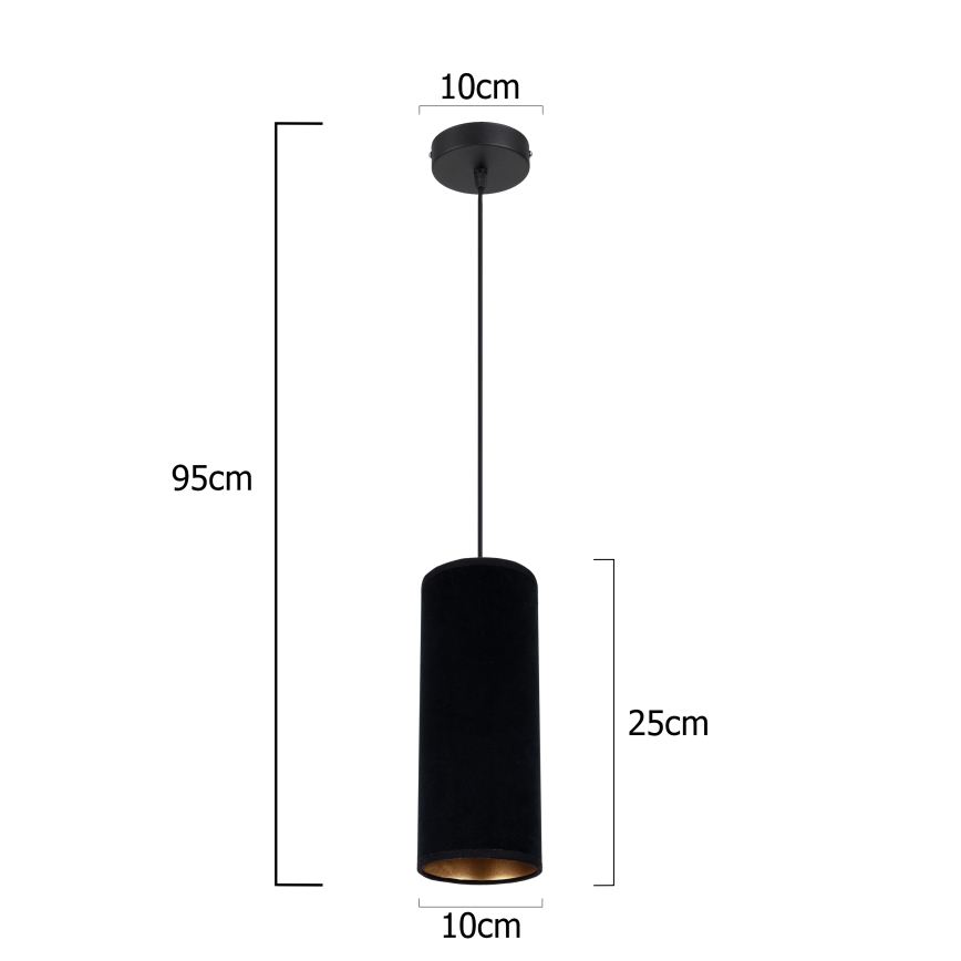 Suspension filaire AVALO 1xE27/60W/230V noir