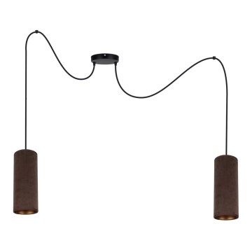 Suspension filaire AVALO 2xE27/60W/230V araignée marron/cuivre