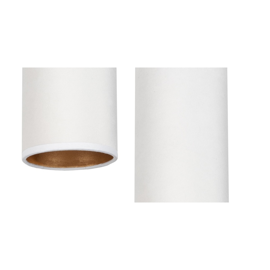 Suspension filaire AVALO 2xE27/60W/230V diam. 20 cm blanc/cuivre