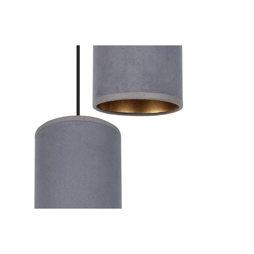 Suspension filaire AVALO 2xE27/60W/230V diam. 20 cm gris