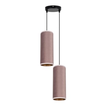 Suspension filaire AVALO 2xE27/60W/230V diam. 20 cm rose/cuivre