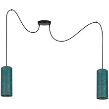 Suspension filaire AVALO 2xE27/60W/230V turquoise/doré
