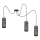 Suspension filaire AVALO 3xE27/60W/230V araignée gris/noir