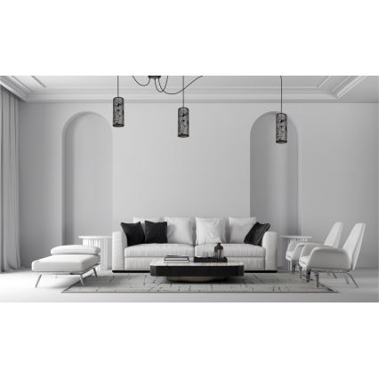 Suspension filaire AVALO 3xE27/60W/230V araignée gris/noir