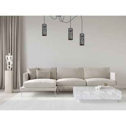 Suspension filaire AVALO 3xE27/60W/230V araignée gris/noir