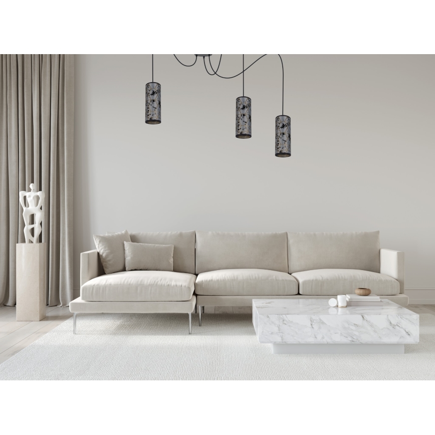 Suspension filaire AVALO 3xE27/60W/230V araignée gris/noir