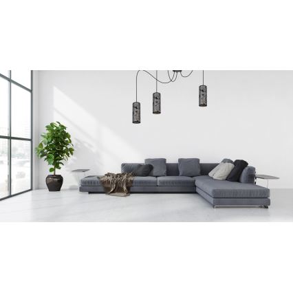 Suspension filaire AVALO 3xE27/60W/230V araignée gris/noir