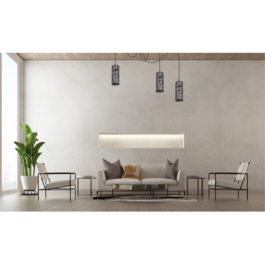 Suspension filaire AVALO 3xE27/60W/230V araignée gris/noir