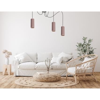 Suspension filaire AVALO 3xE27/60W/230V araignée rose/cuivre