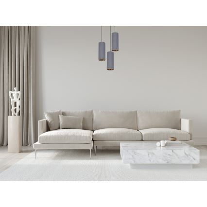 Suspension filaire AVALO 3xE27/60W/230V diam. 35 cm gris