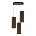 Suspension filaire AVALO 3xE27/60W/230V diam. 35 cm marron/cuivre