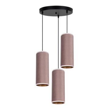 Suspension filaire AVALO 3xE27/60W/230V diam. 35 cm rose/cuivre