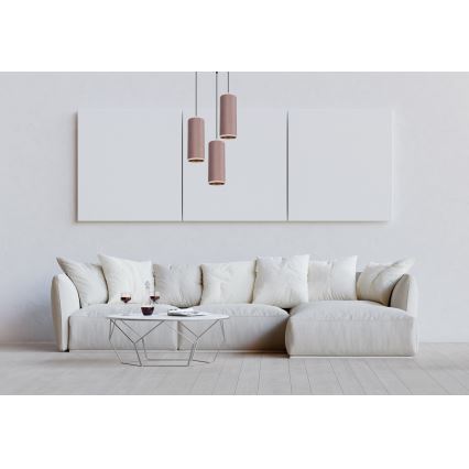 Suspension filaire AVALO 3xE27/60W/230V diam. 35 cm rose/cuivre