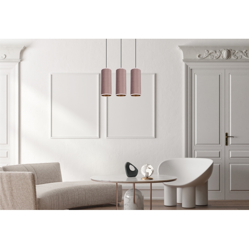 Suspension filaire AVALO 3xE27/60W/230V rose/cuivre