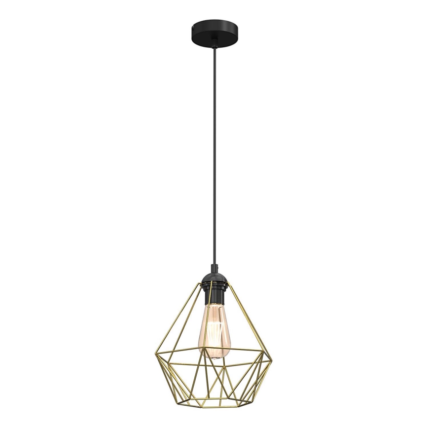 Suspension filaire BASKET 1xE27/60W/230V d. 25 cm doré