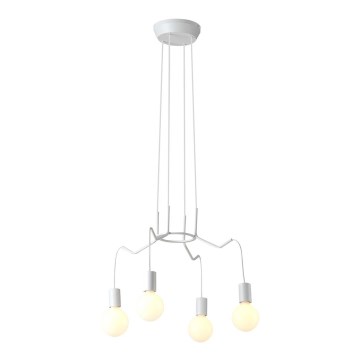 Suspension filaire BASSO 4xE27/40W/230V blanc