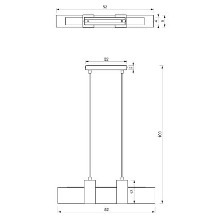 Suspension filaire BELEN 3xGU10/8W/230V