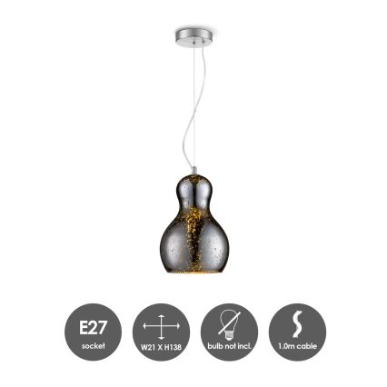 Suspension filaire BELLO 1xE27/40W/230V d. 21 cm chrome