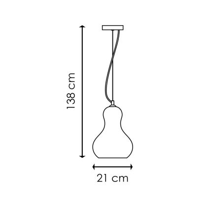 Suspension filaire BELLO 1xE27/40W/230V d. 21 cm chrome