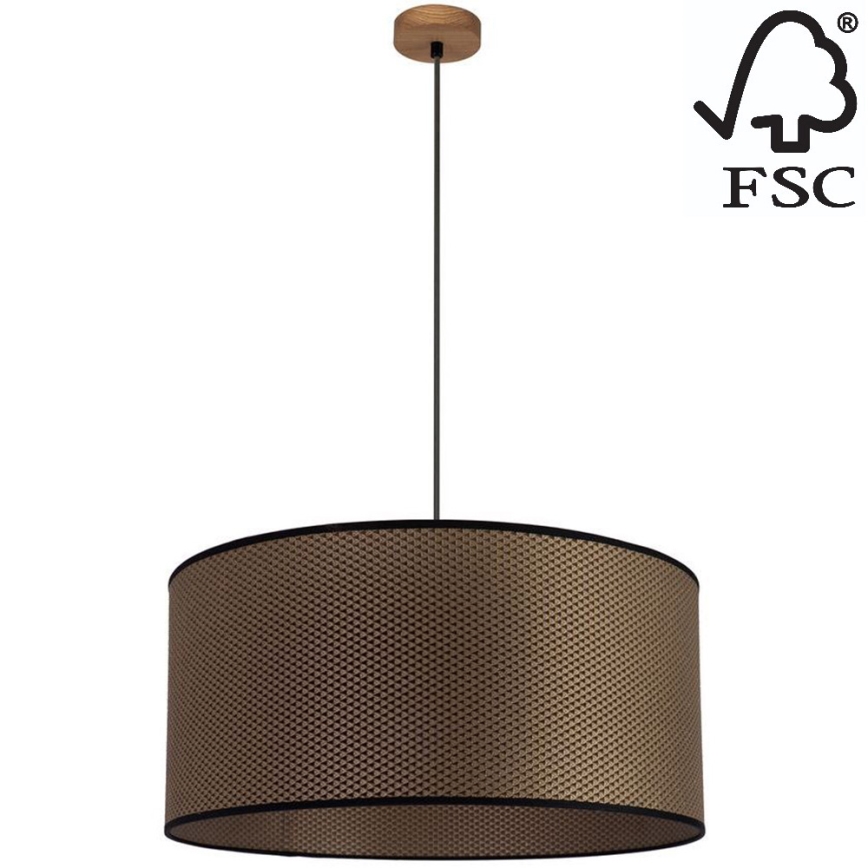 Suspension filaire BENITA 1xE27/40W/230V marron/chêne – FSC certifié